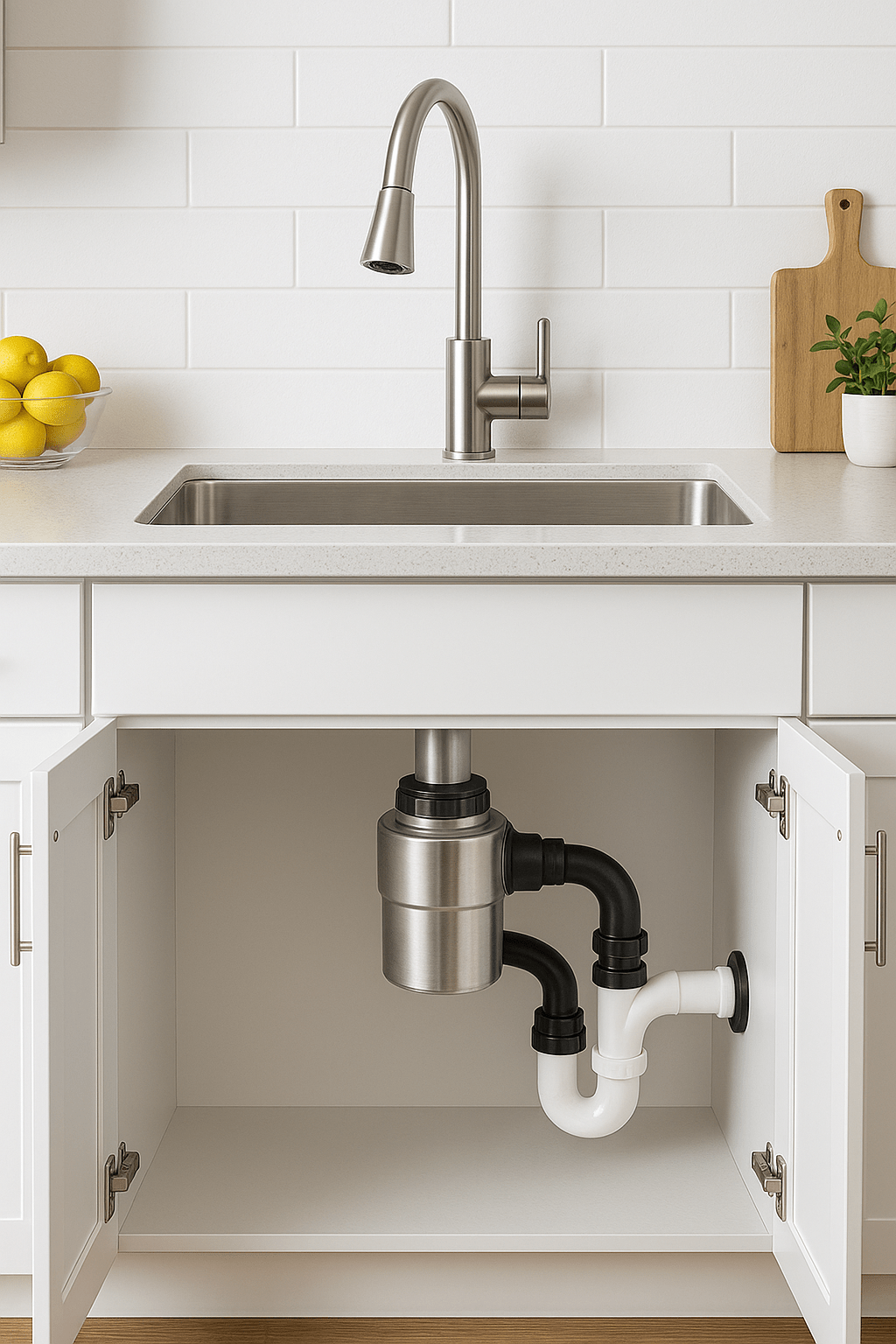 Installation d’un broyeur sous évier Réunion par notre équipe de plombiers<br />
